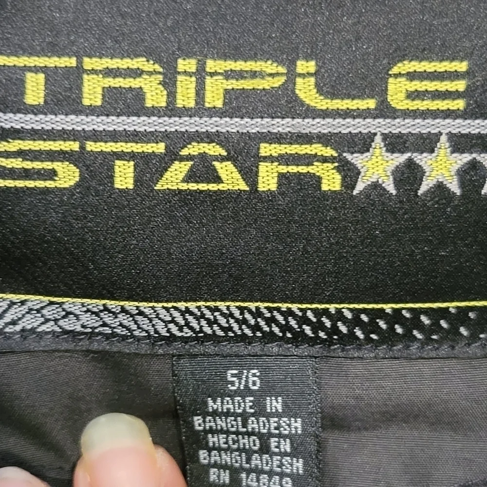 Triple Star Boys hooded sleeveless puffer vest black, grey, yellow - Picture 7 of 7